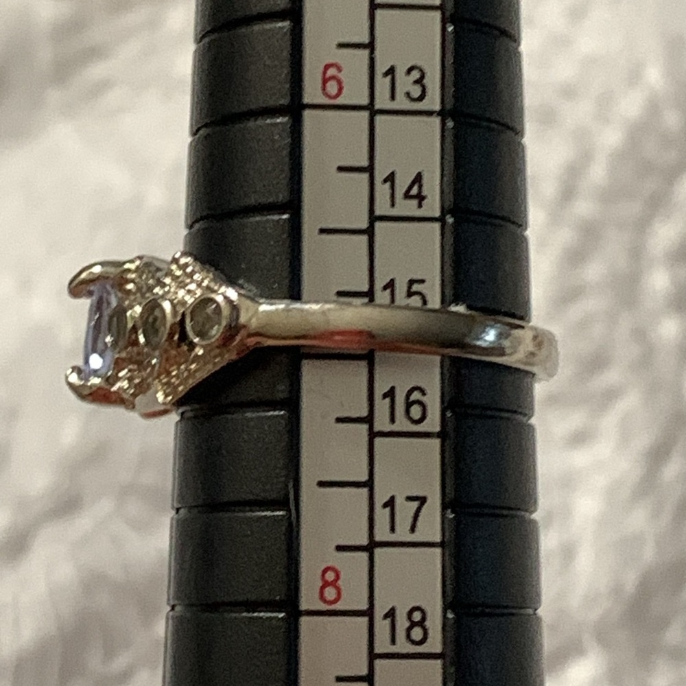 Genuine Natural Tanzanite Oval Cut Solitaire Sterling Silver 925 Ring Size 7 - Picture 9 of 12